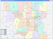 Sioux Falls Metro Area Wall Map Color Cast Style